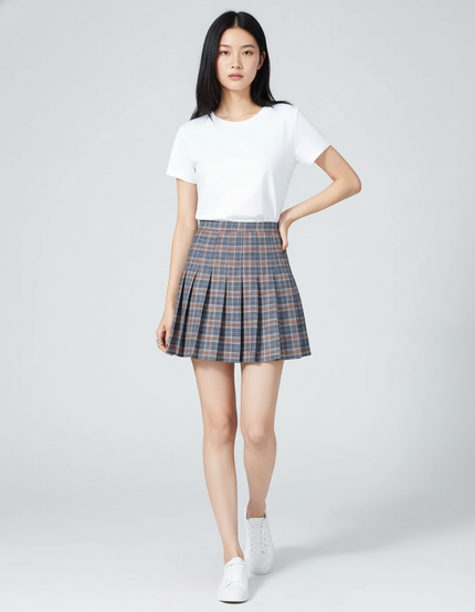 Jupe Plissée à carreaux mini chic raffinée