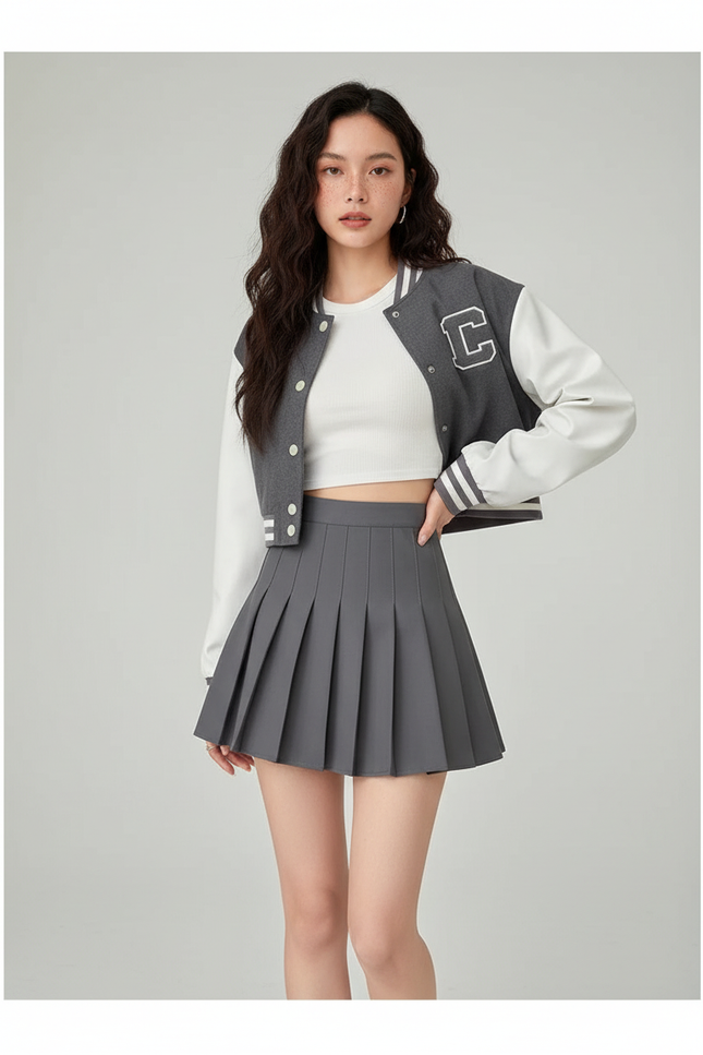 jupe crayon plissée