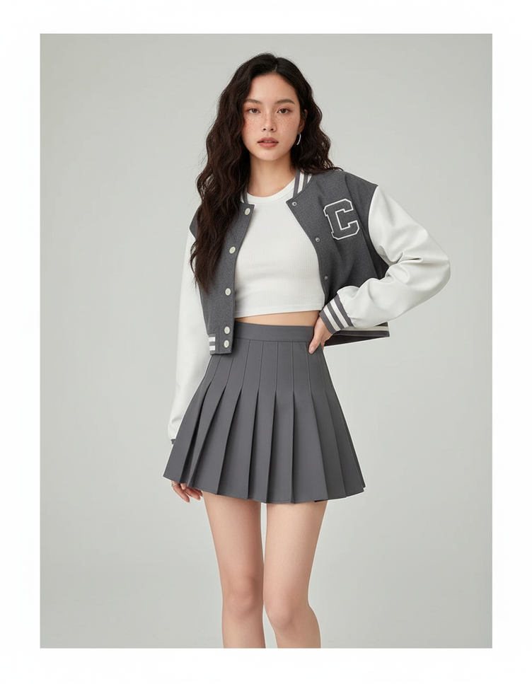 jupe crayon plissée