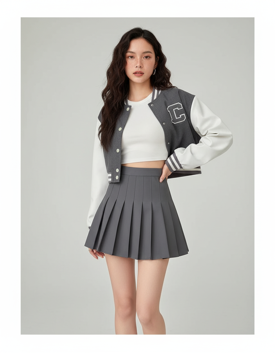 jupe crayon plissée