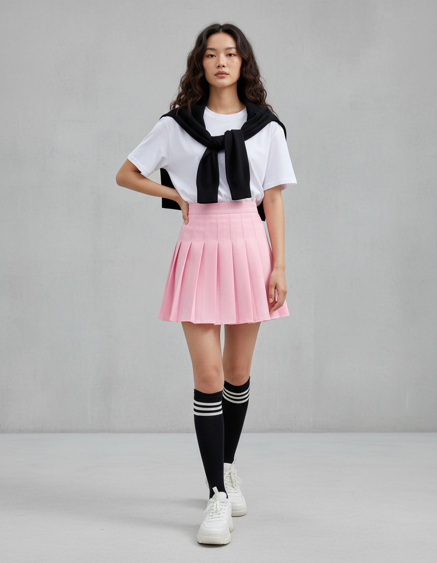Jupe Plissée rose mini Preppy