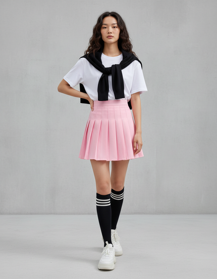 Jupe Plissée rose mini Preppy