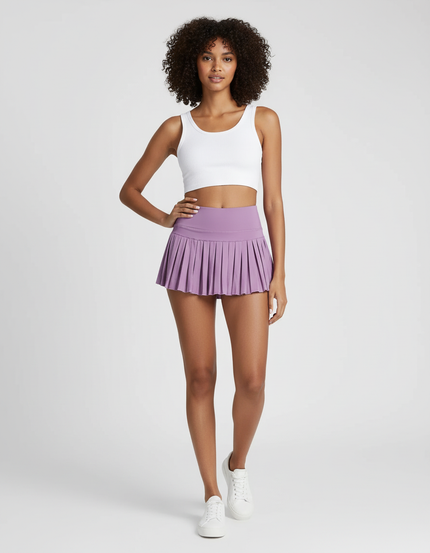 Jupe Plissée Mauve Courte Fluide
