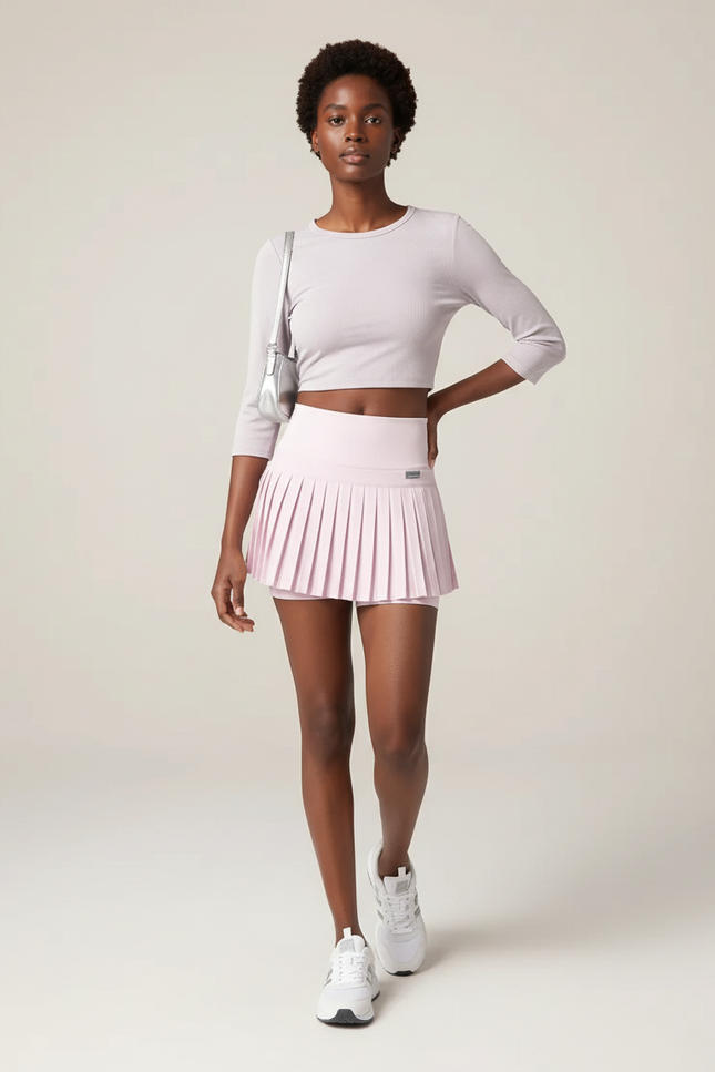 Jupe Plissée Rose Pâle Sportive