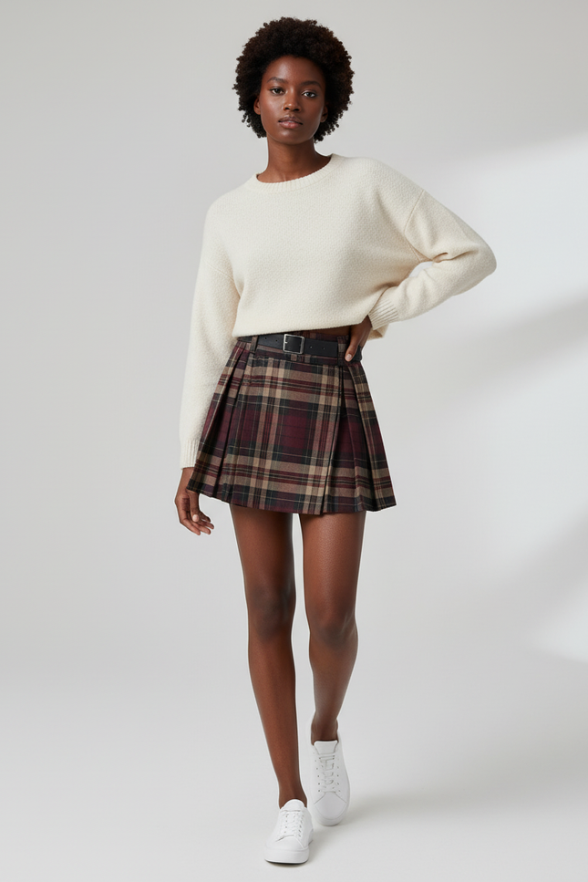 Jupe Plissée écossaise mini preppy