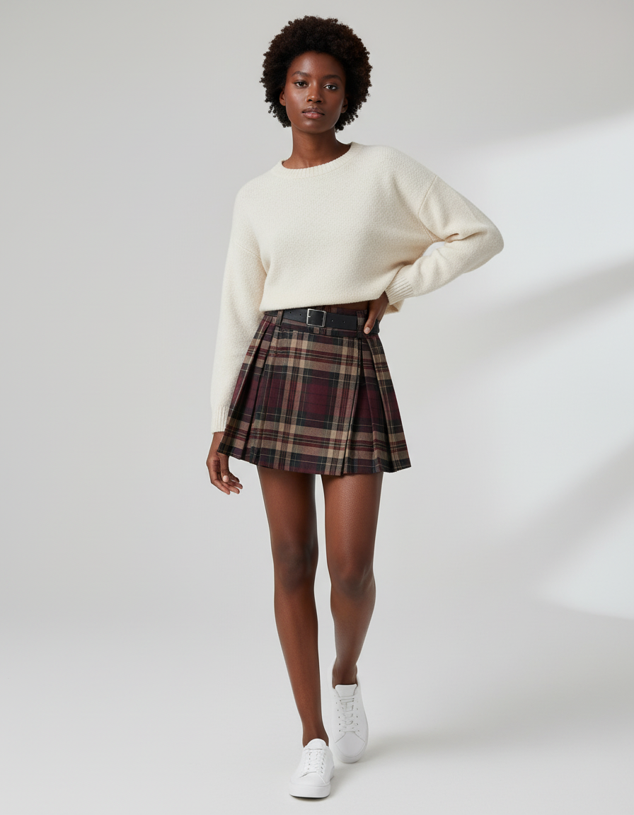Jupe Plissée écossaise mini preppy