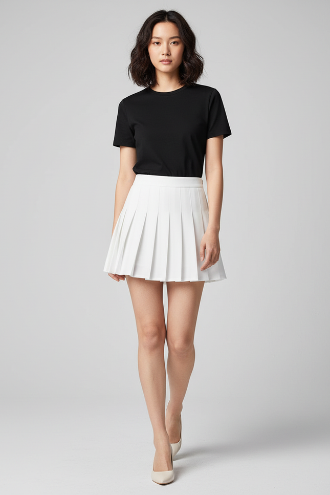 Jupe Plissée Blanche Mini Chic stylée