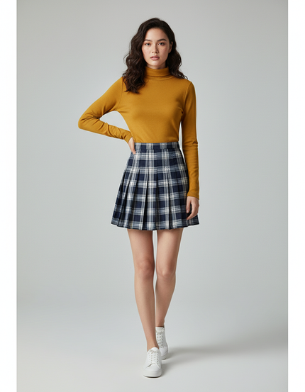 Jupe Plissée mini à carreaux chic