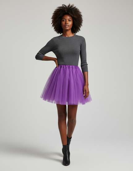 Jupe Plissée violette bouffante chic