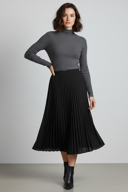 jupe plissée noire grande taille