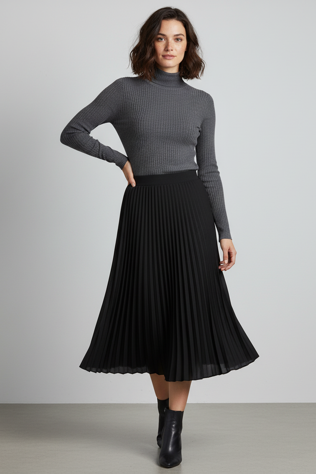 jupe plissée noire grande taille