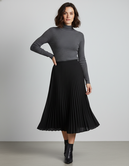 jupe plissée noire grande taille