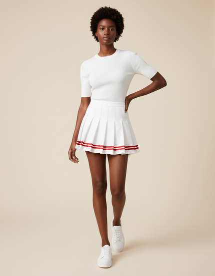 Jupe Plissée blanche mini décontractée