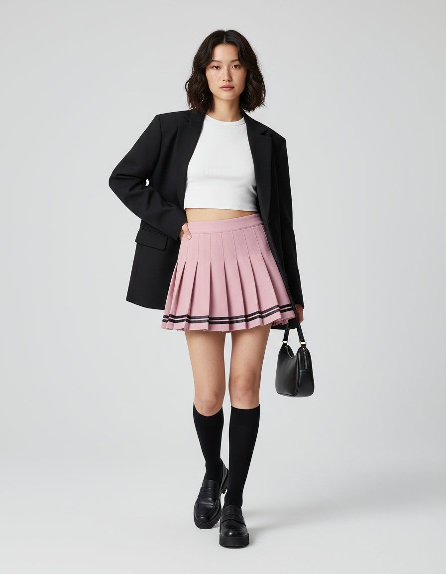 Jupe Plissée rose mini chic raffinée