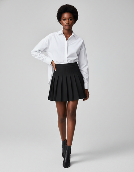 Jupe Plissée Noire Mini Chic féminine