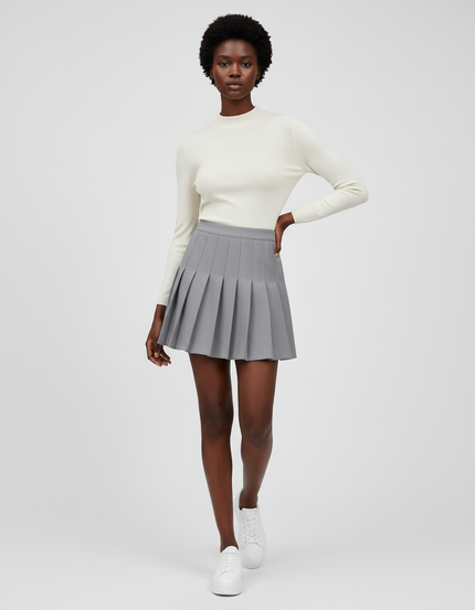Jupe Plissée grise mini chic moderne