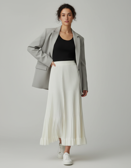 jupe plissée soleil blanche