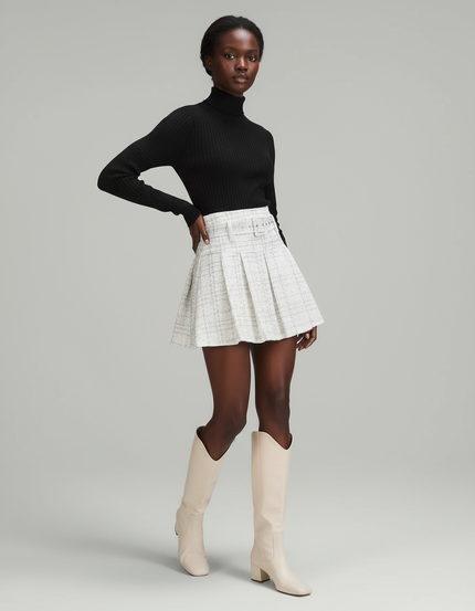Jupe Plissée Tweed Mini élégante