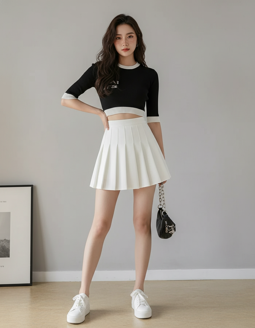 jupe tennis blanche plissée