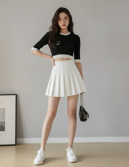 jupe tennis blanche plissée