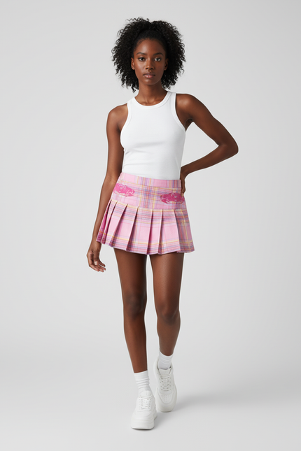Jupe Plissée rose à carreaux mignonne