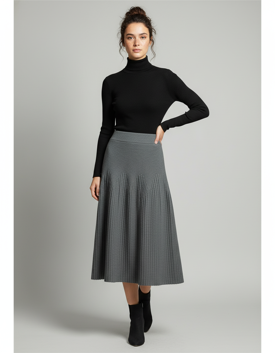 jupe plissée maille