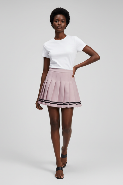 Jupe Plissée rose pâle mini chic tendance