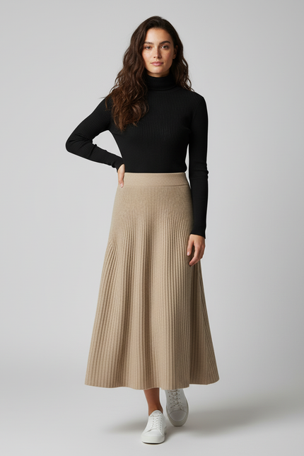 jupe plissée en maille