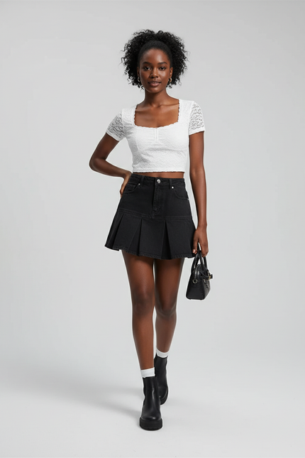 jupe plissée petite taille