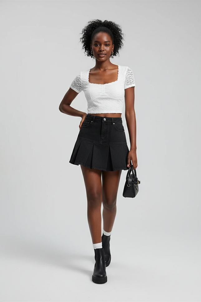 jupe plissée petite taille