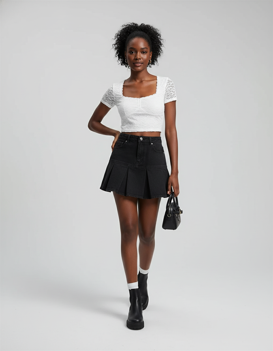 jupe plissée petite taille