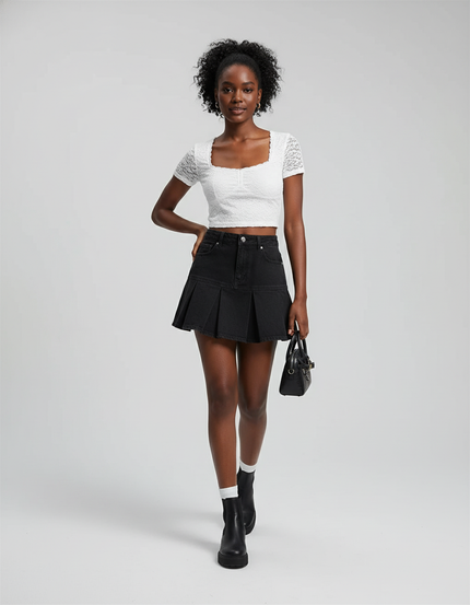 jupe plissée petite taille