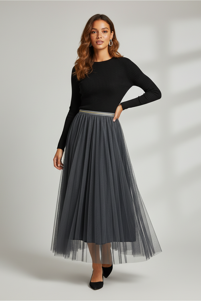 jupe plissée tulle