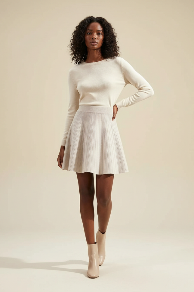 Jupe Plissée maille courte chic