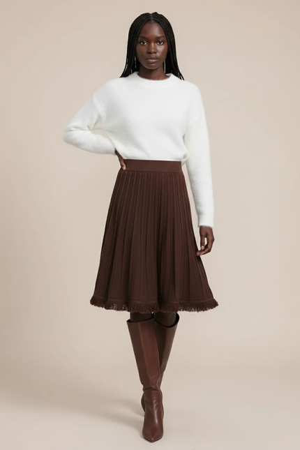 jupe plissée laine femme