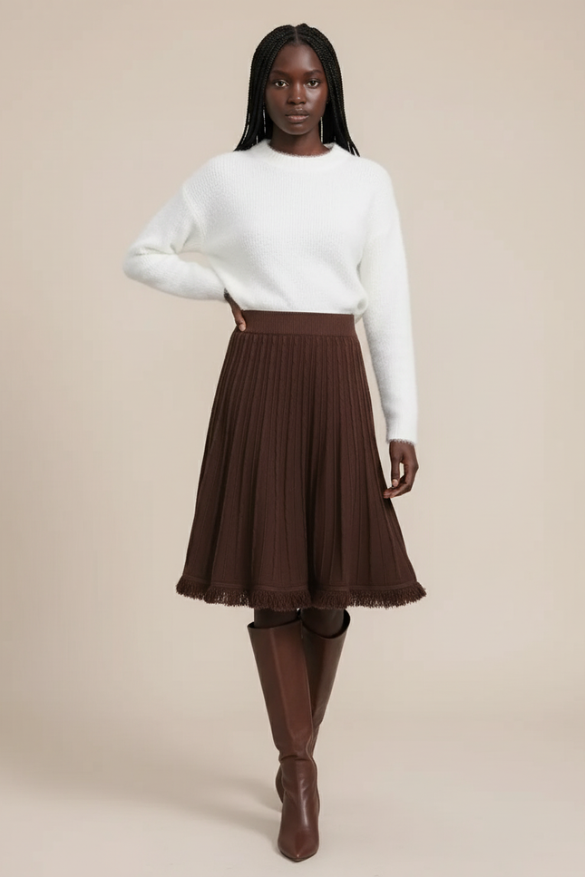 jupe plissée laine femme
