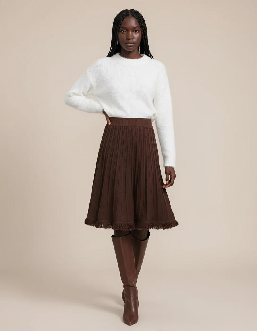 jupe plissée laine femme