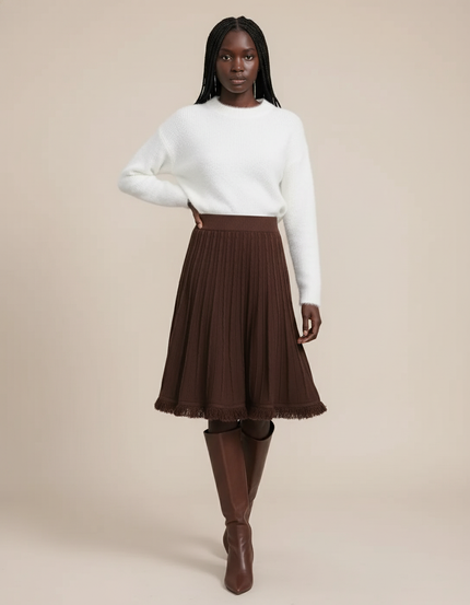 jupe plissée laine femme