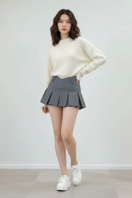 jupe culotte plissée femme