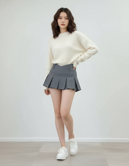 jupe culotte plissée femme