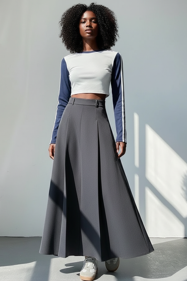 Jupe Plissée gris anthracite élégante