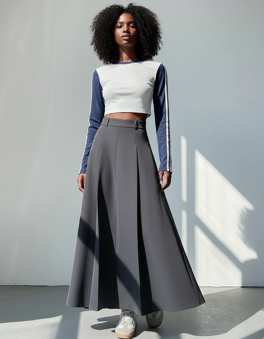 Jupe Plissée gris anthracite élégante