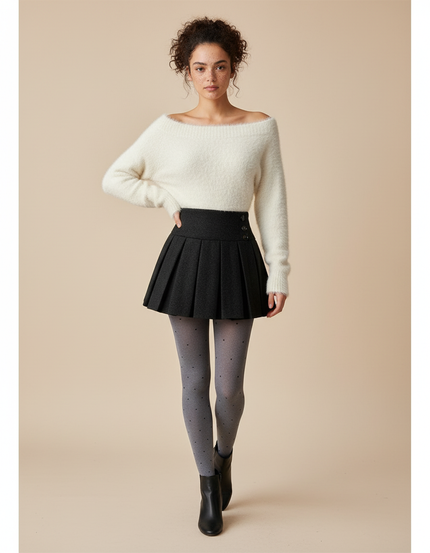 Jupe Plissée grise preppy chic