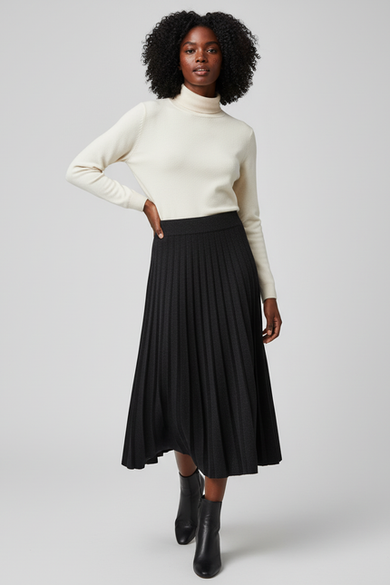Jupe Plissée noire épaisse chic