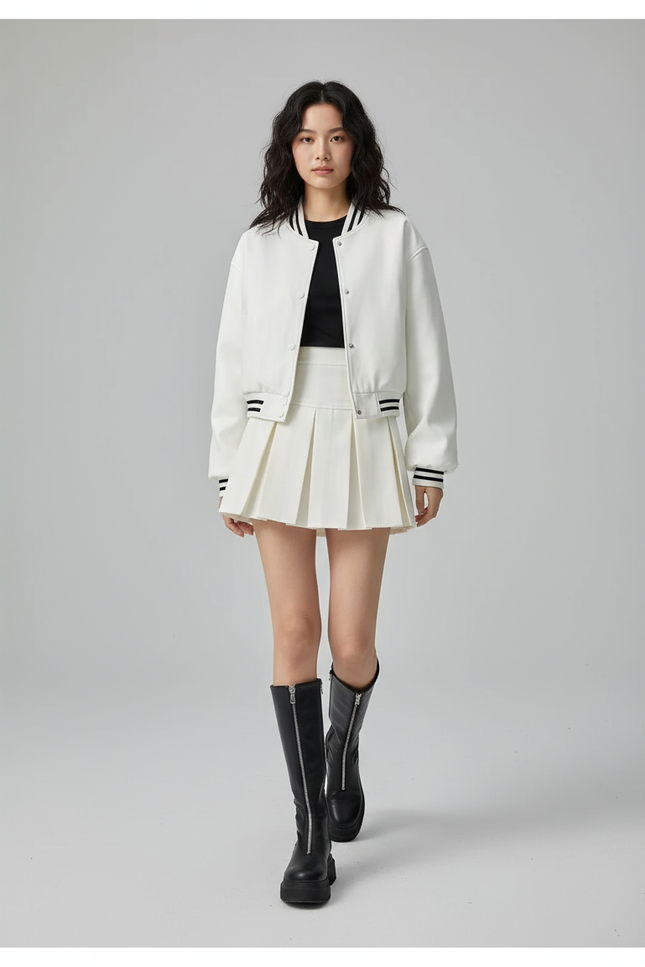 Jupe Plissée blanche mini chic légère