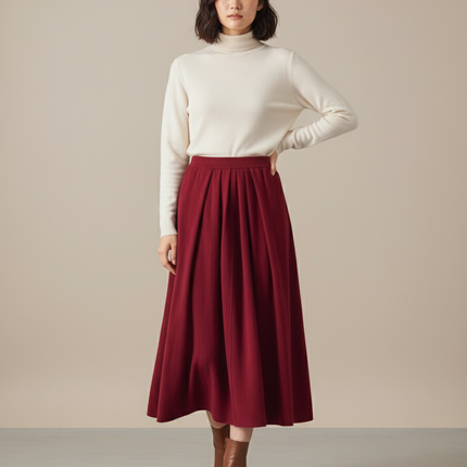 Collection image for: Jupe Plissée Bordeaux