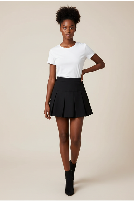 Jupe Plissée noire mini chic sportive