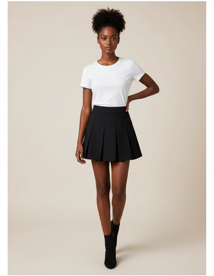 Jupe Plissée noire mini chic sportive