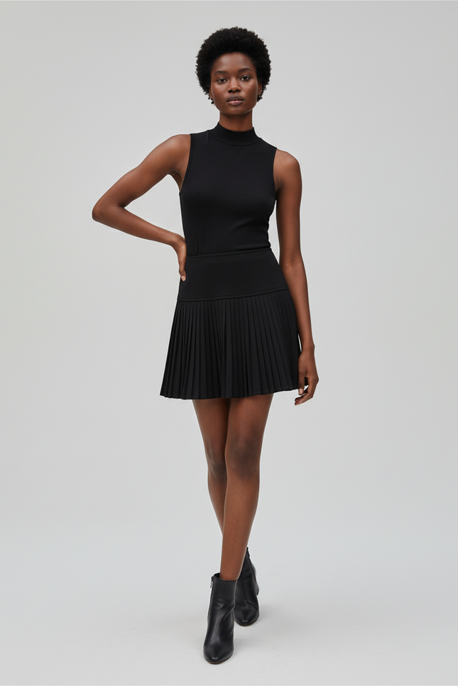 Jupe Plissée Noire Accordéon Chic