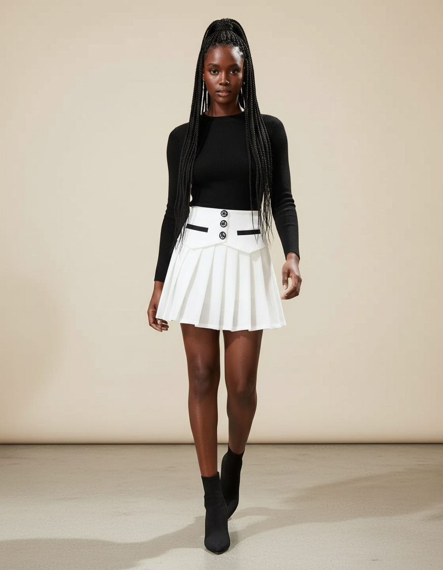 jupe plissée coton
